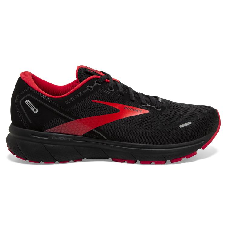 Brooks Mens Ghost 14 Gtx Cushion Road Running Shoes - Black/Blackened Pearl/Red (092743-PXO)